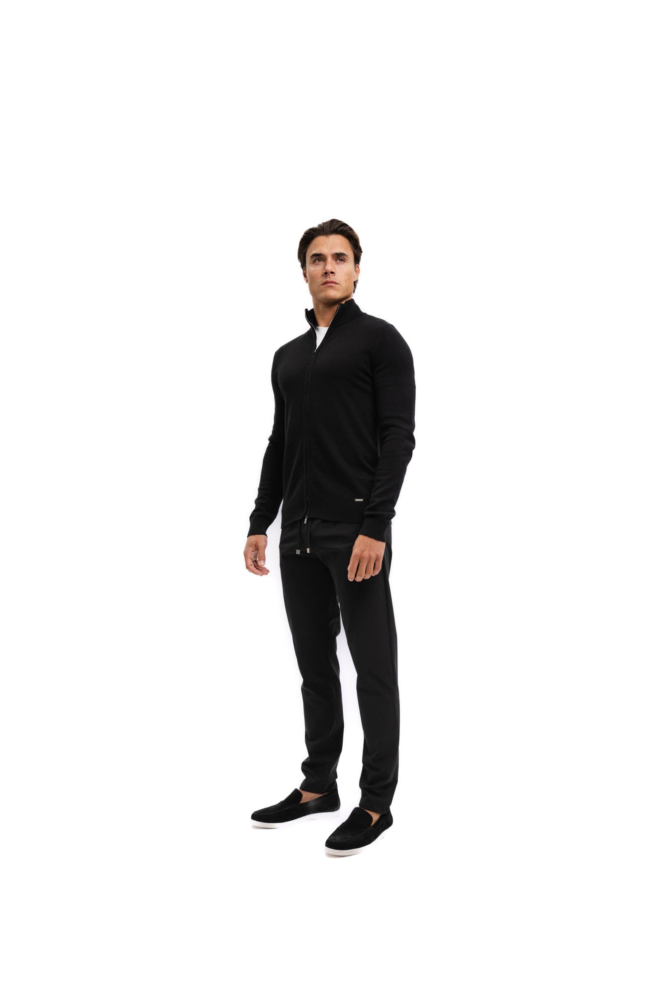 Malelions Men Knitted Zip Cardigan | Black
