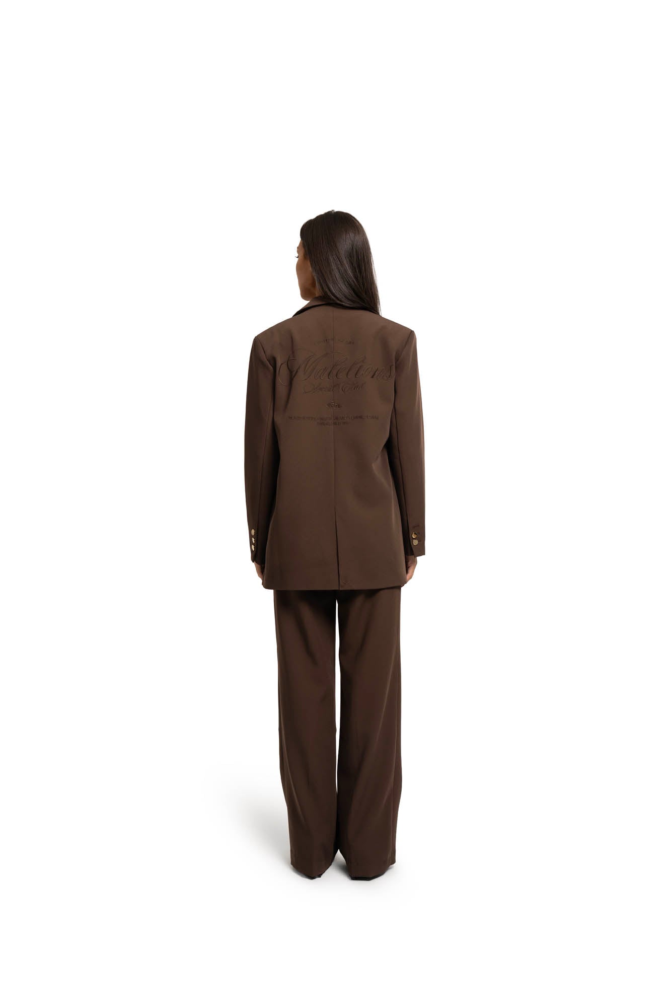 Malelions Women Oversized Social Club Blazer | Chocolate