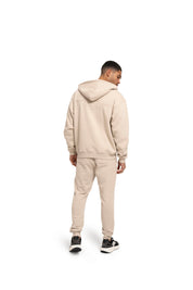 Malelions Men Permanent Vacation Zip Hoodie | Light Taupe