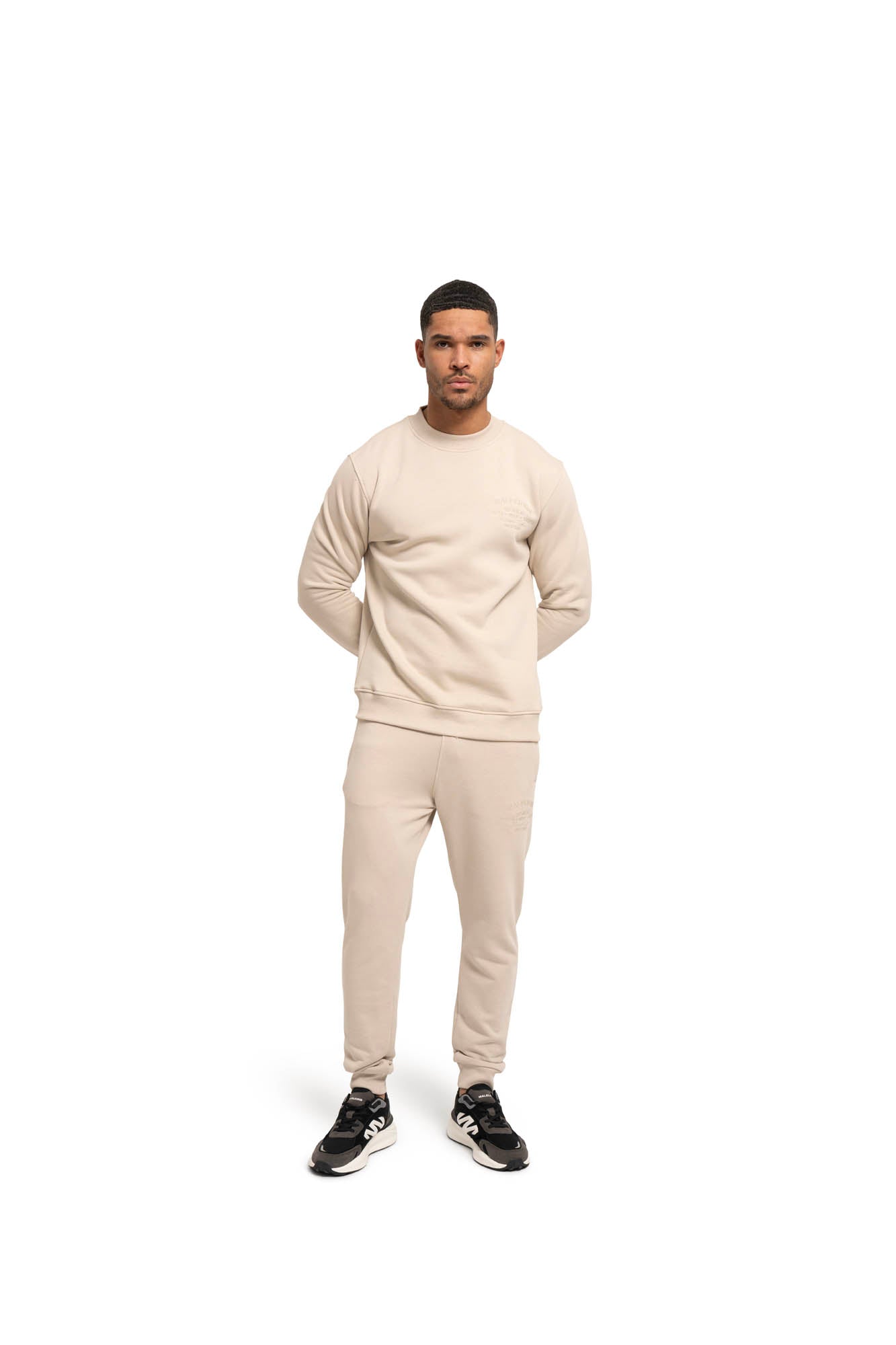 Malelions Men Knitted Emblem Pants | Light Taupe