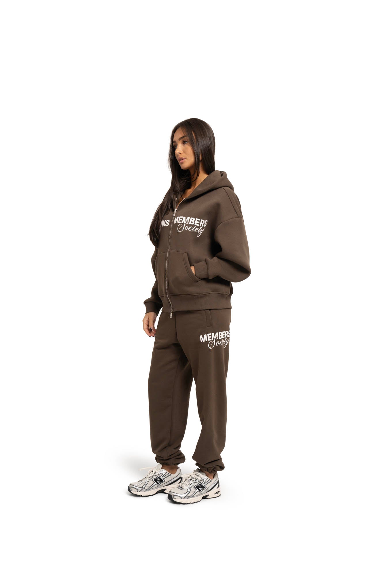 Malelions Women Members Society Zip Hoodie | Chocolate