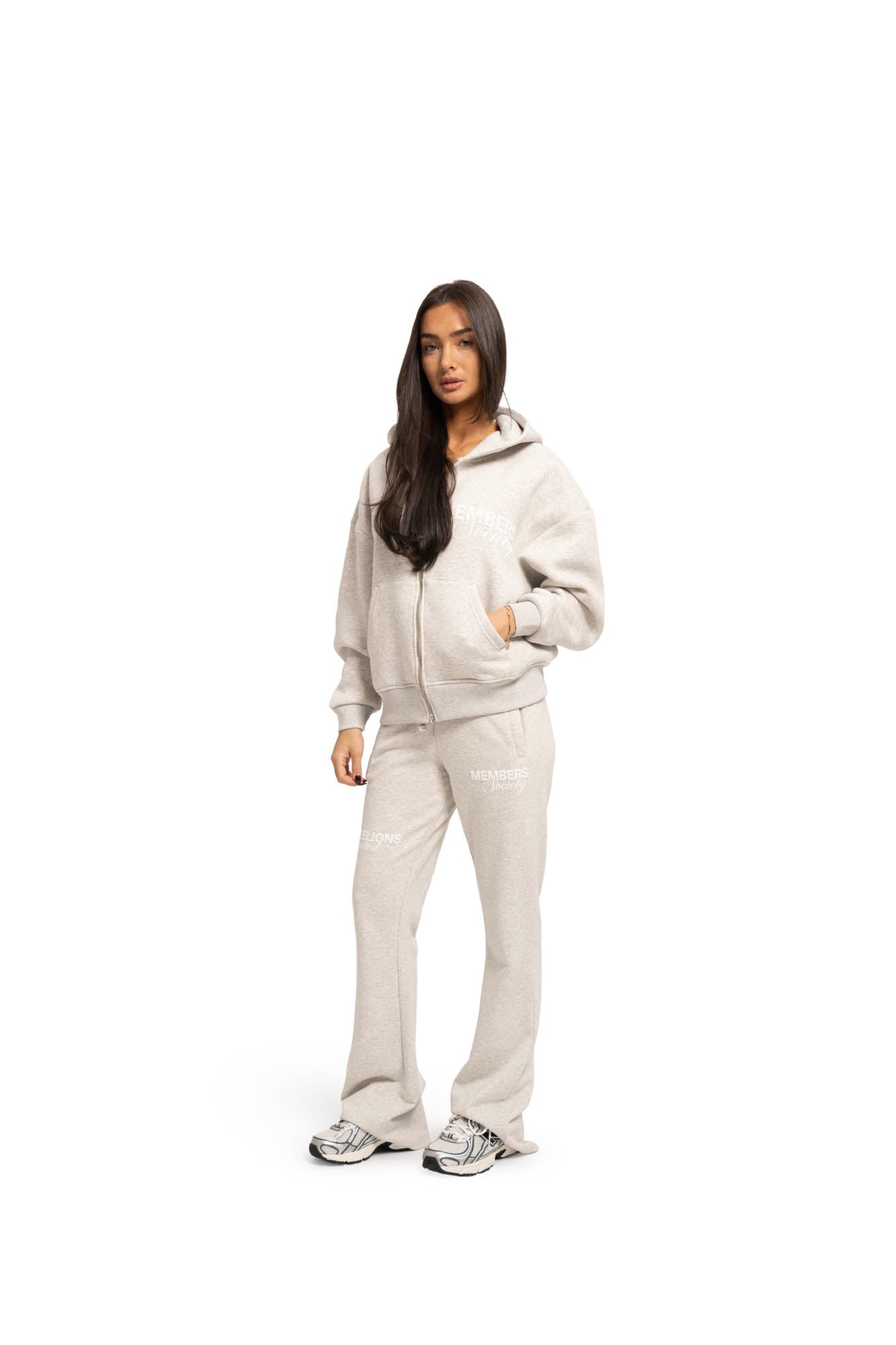 Malelions Women Members Society Flared Sweatpants | Grey Melange