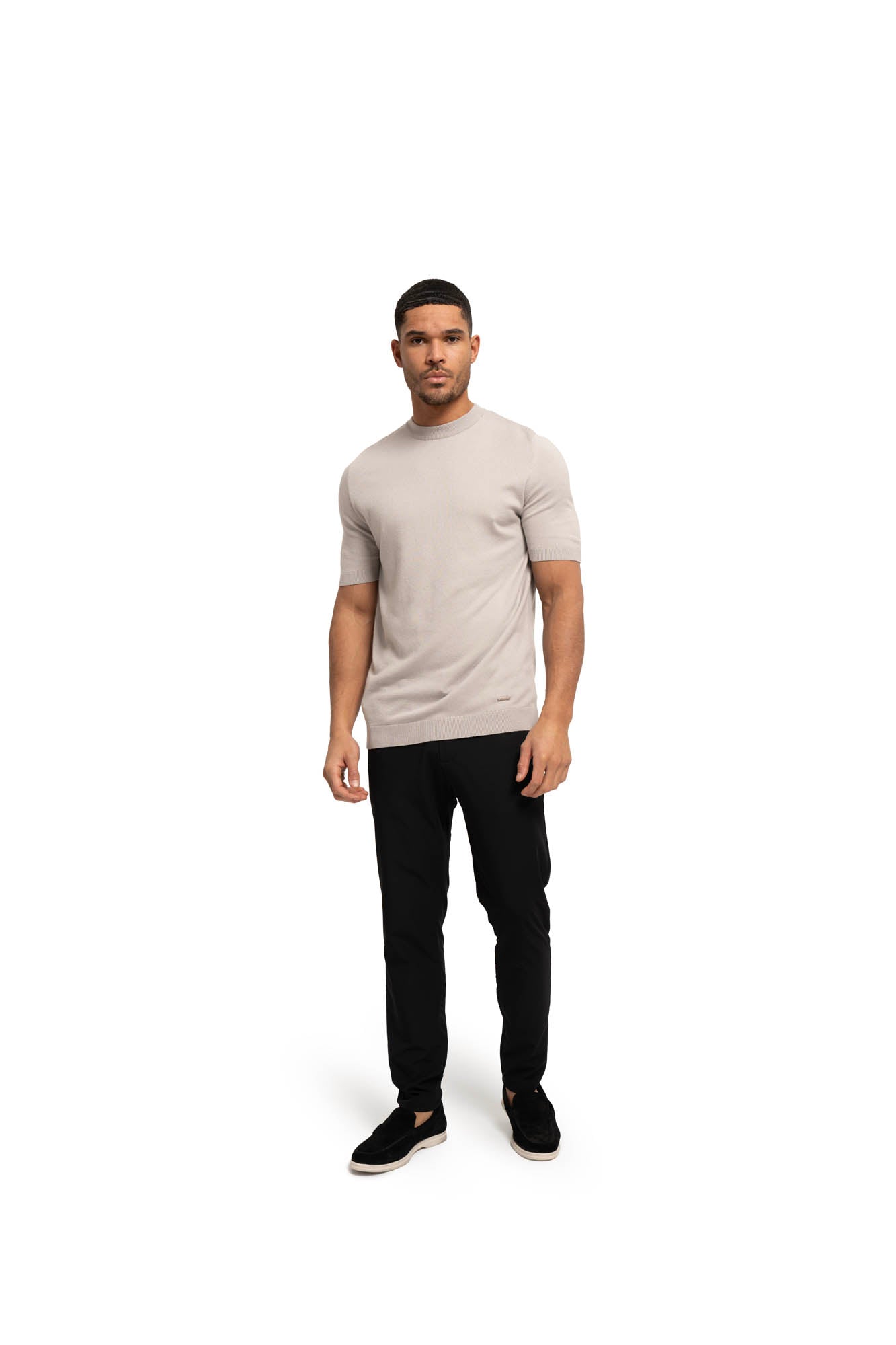 Malelions Men Knitted T-Shirt | Pearl Grey