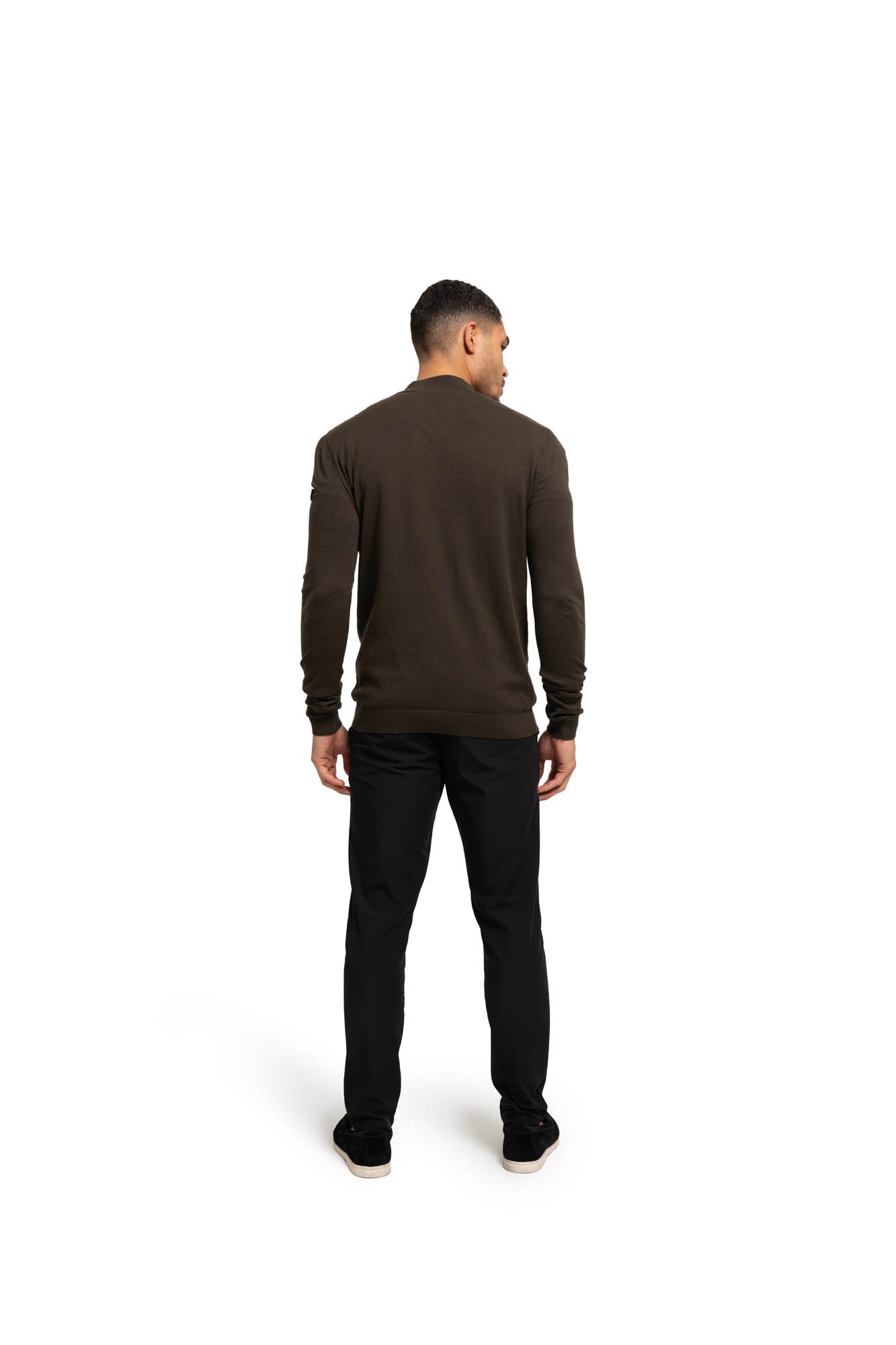 Malelions Men Knitted Quarter Zip | Vintage Green