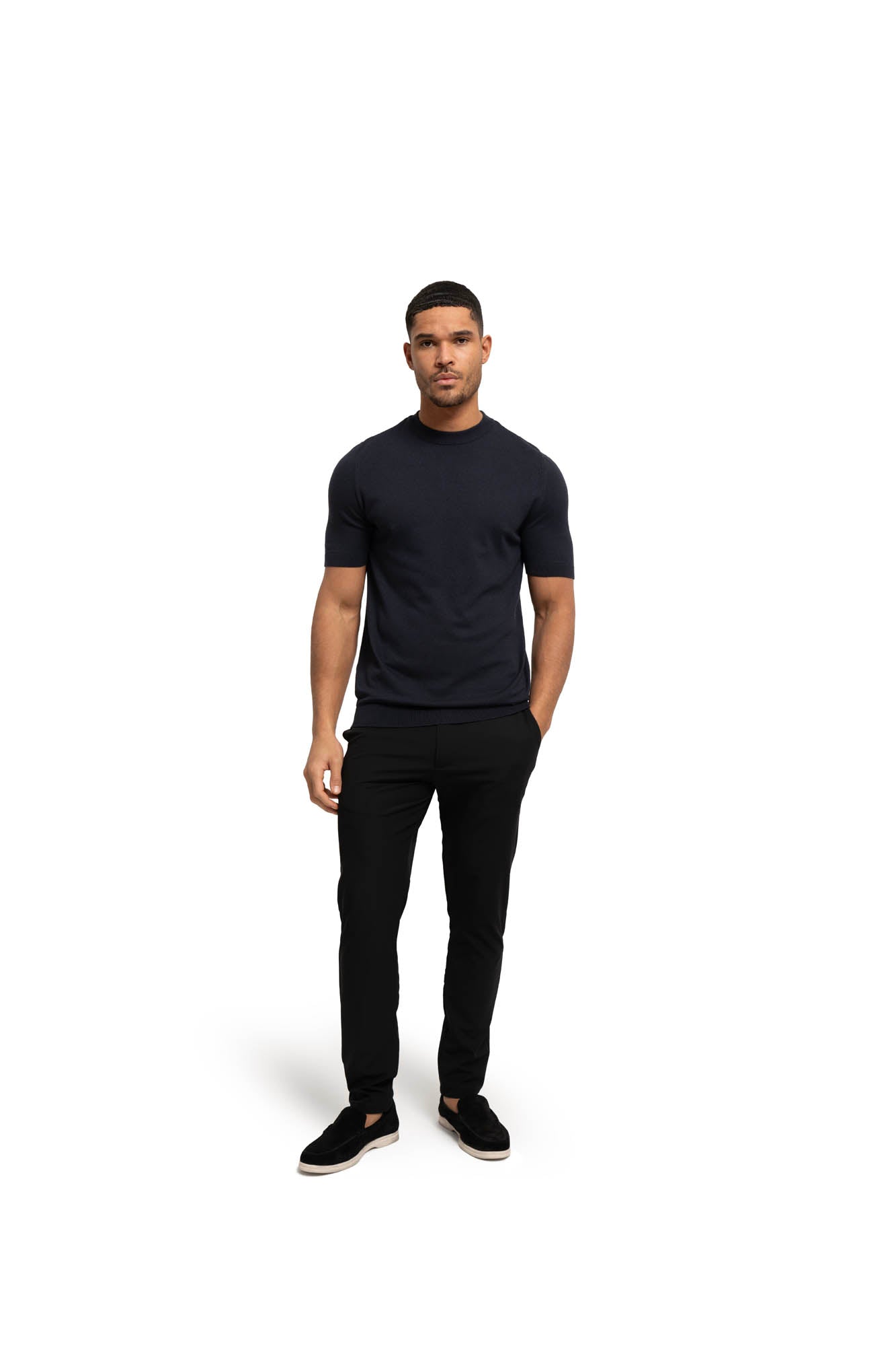 Malelions Men Knitted T-Shirt | Navy