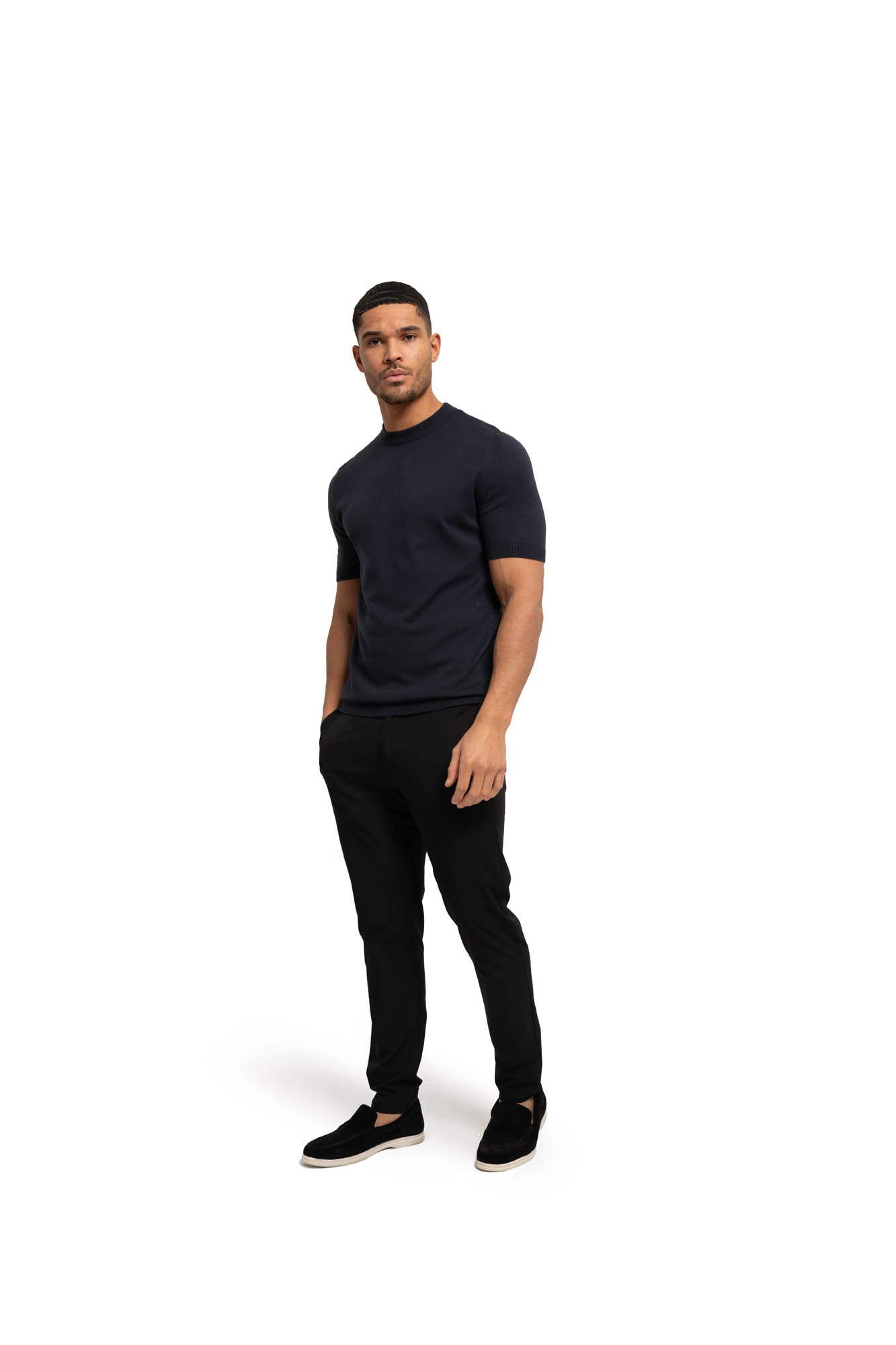 Malelions Men Knitted T-Shirt | Navy