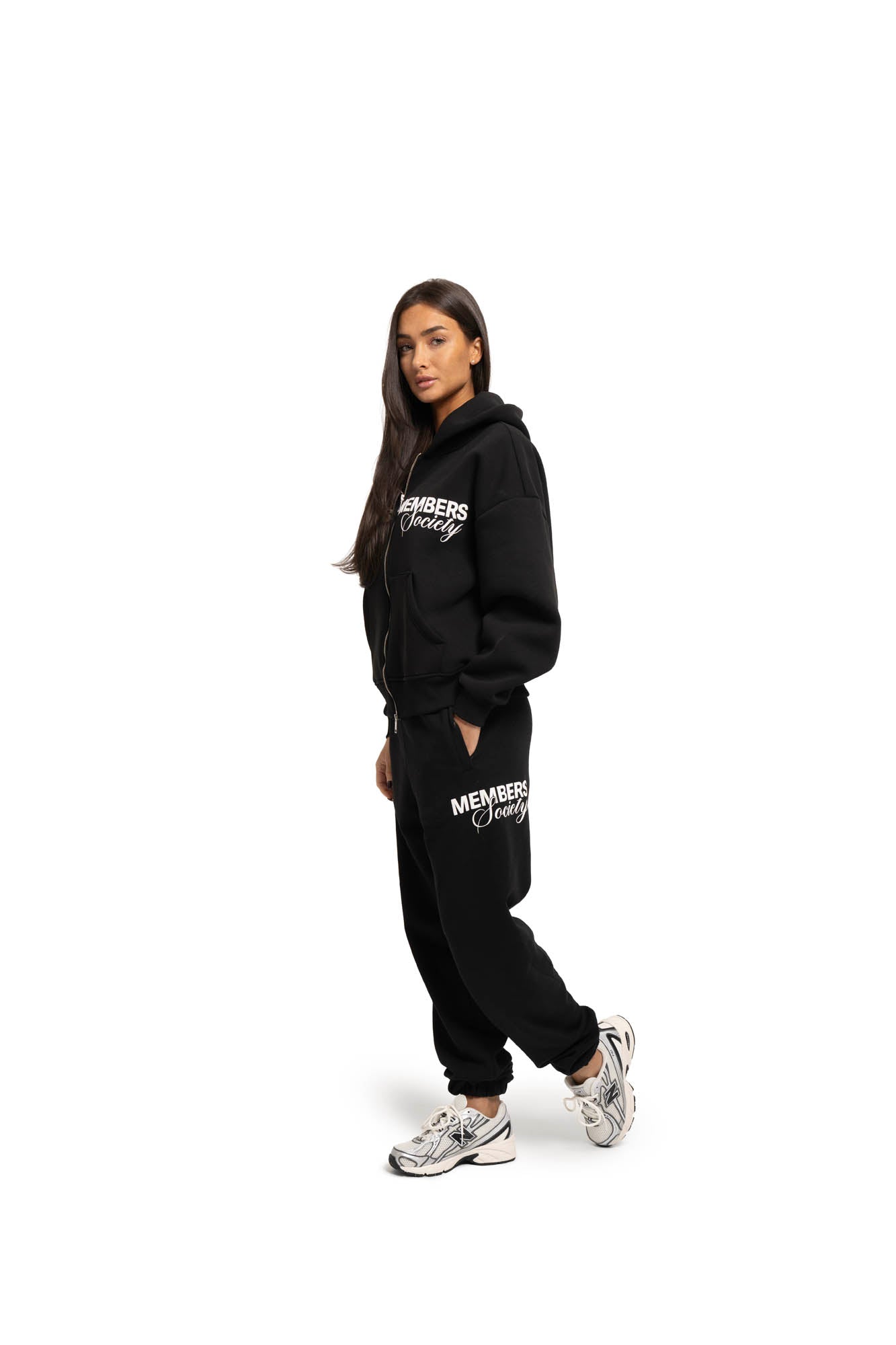 Malelions Women Members Society Zip Hoodie | Black
