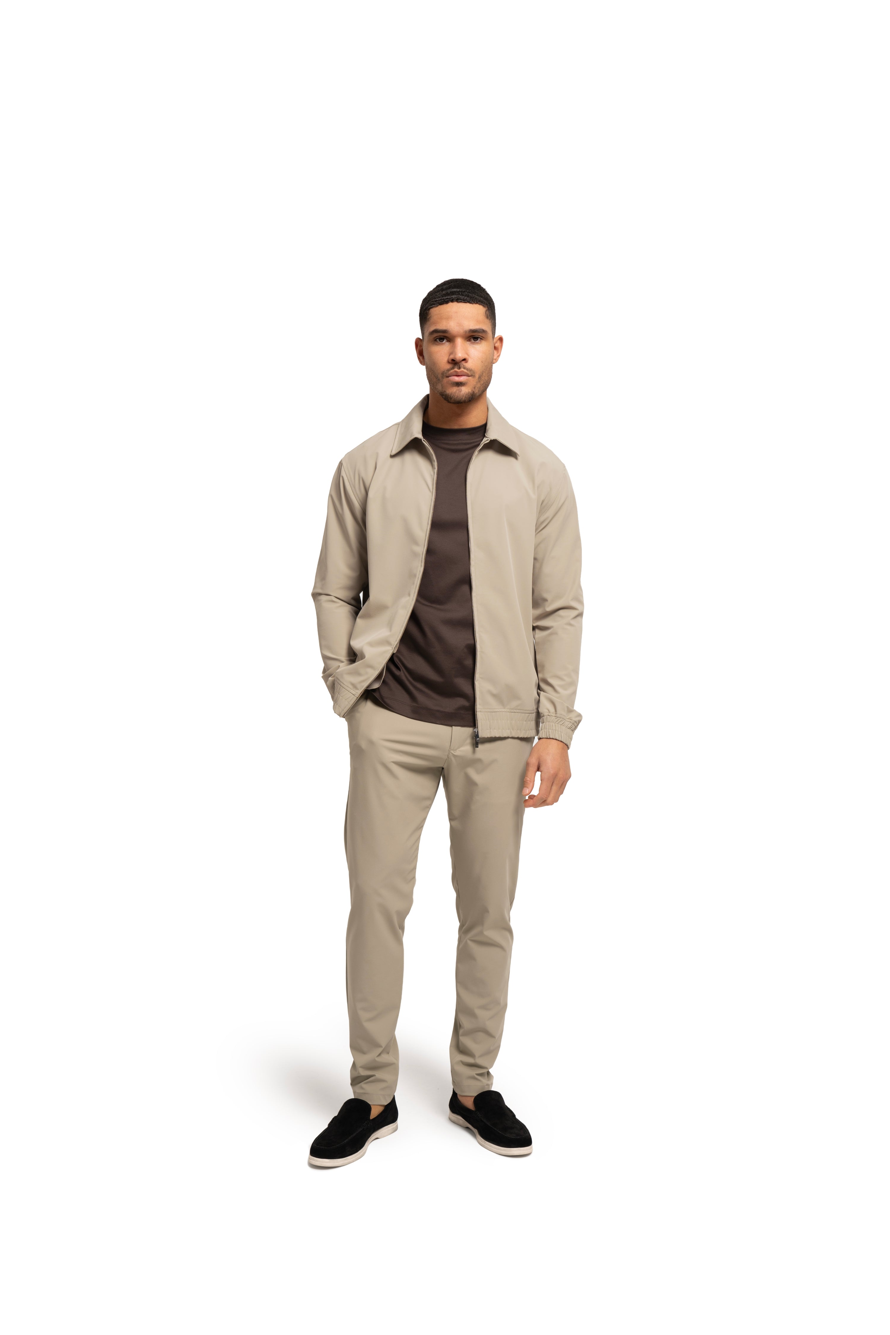 Malelions Men Technical Zip Jacket | Light Taupe