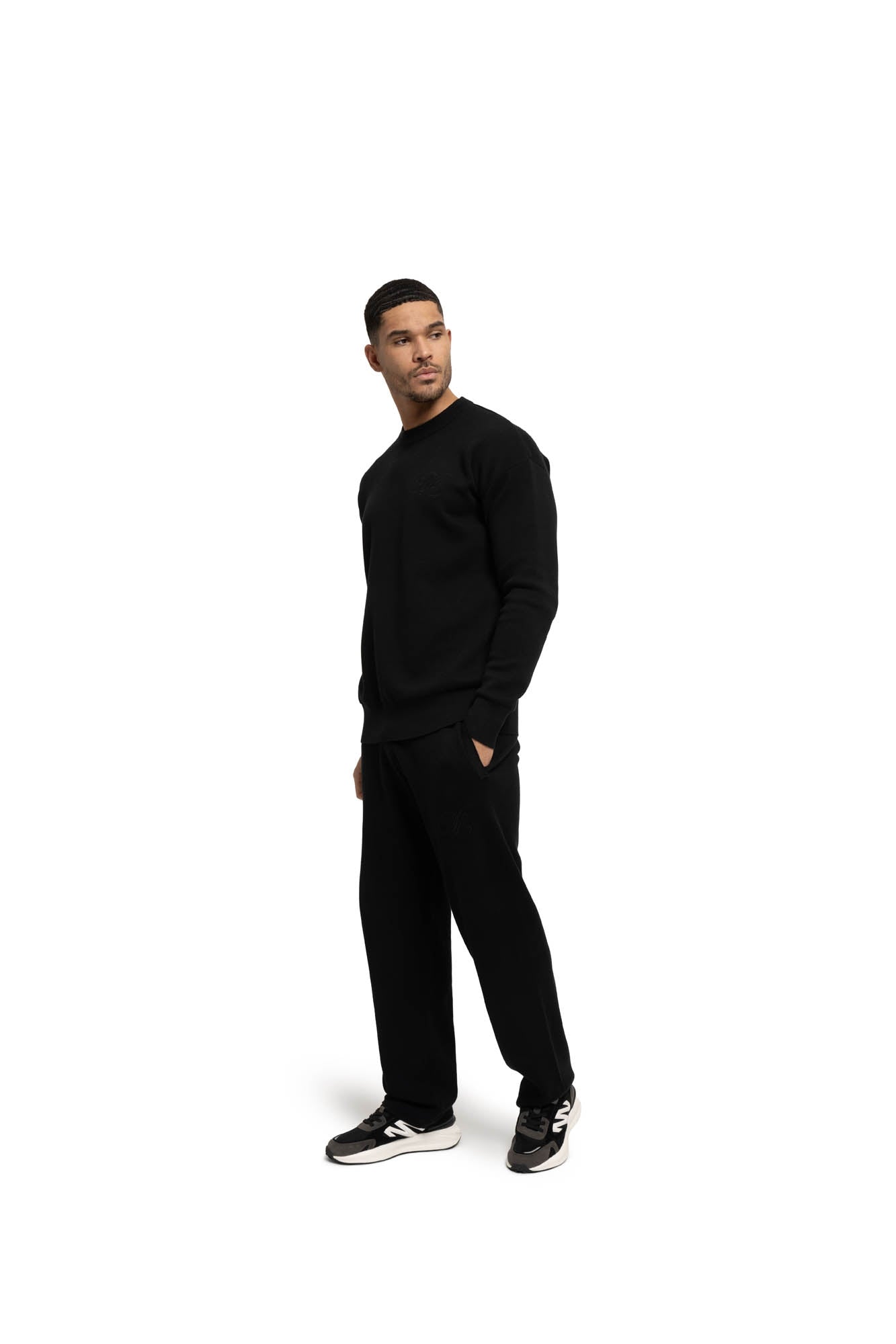 Malelions Men Oversized Emblem Knitted Sweater | Black