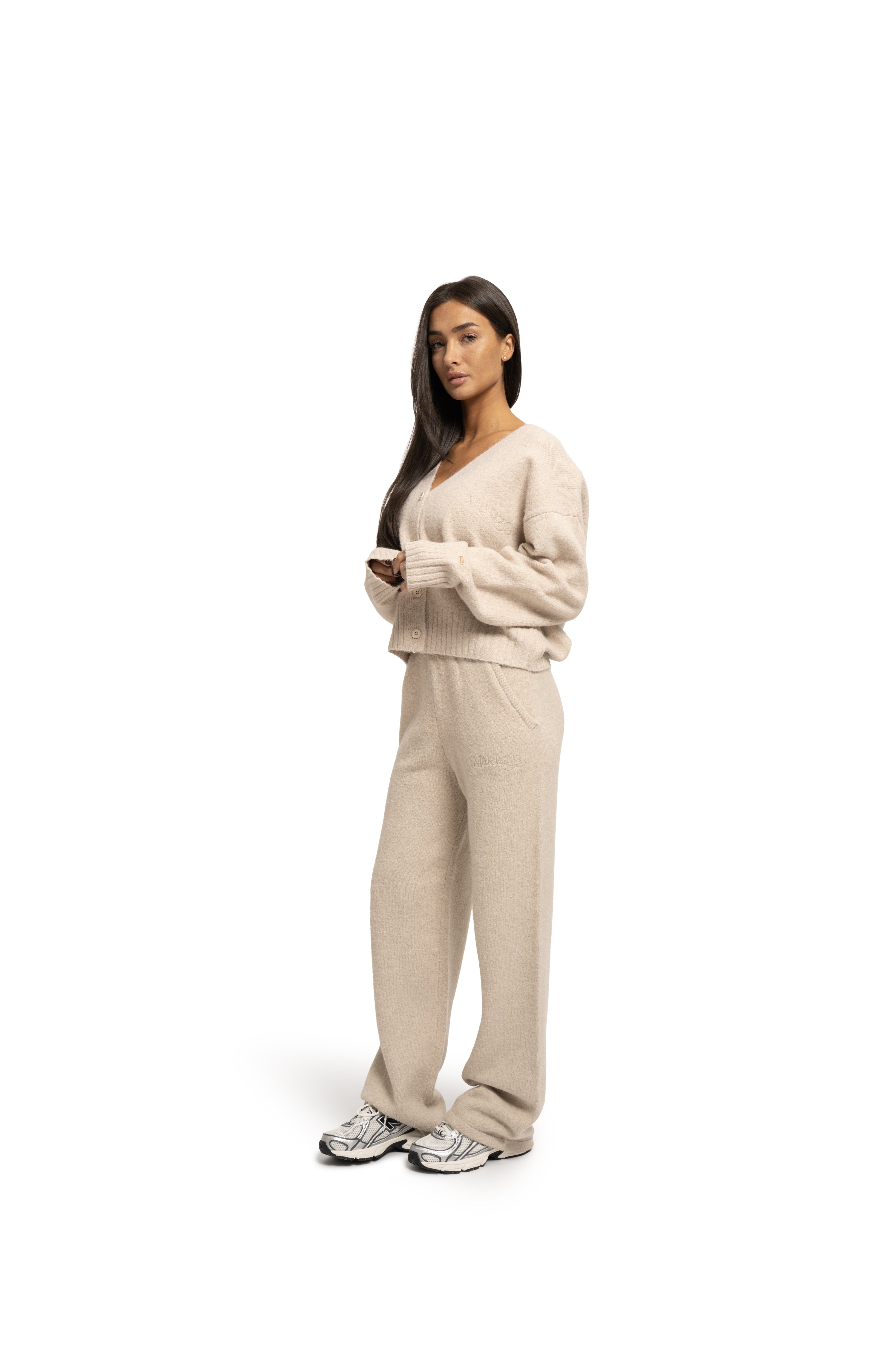 Malelions Women Oversized Knitted Cardigan | Sand