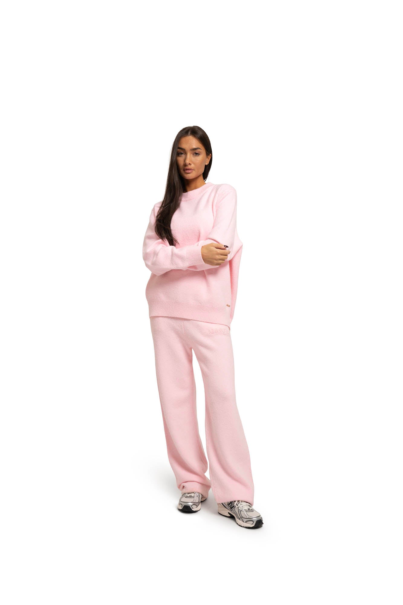 Malelions Women Oversized Knitted Sweater | Soft Pink