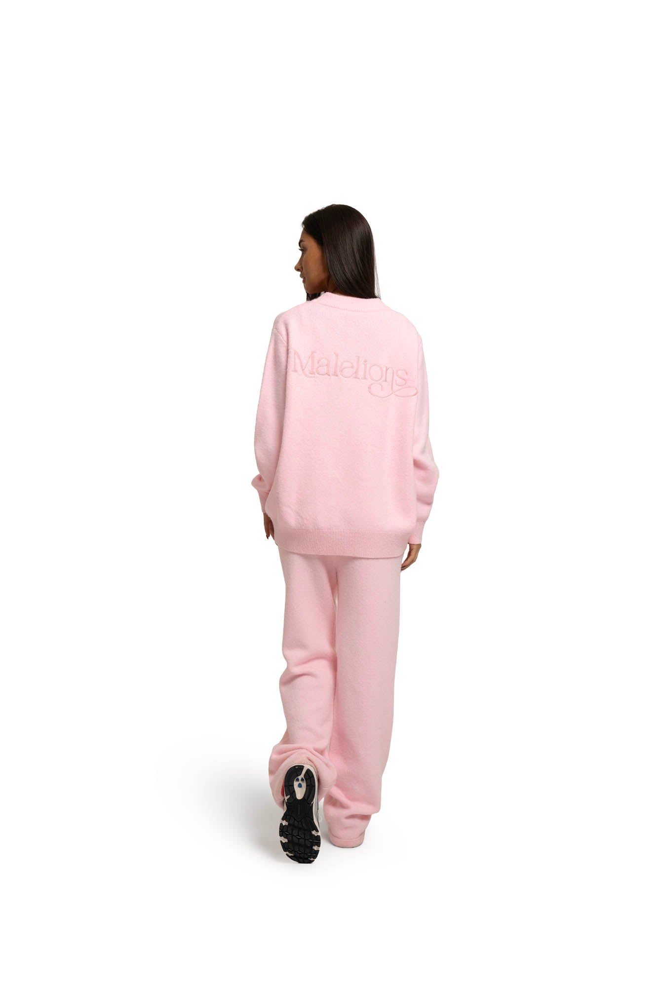 Malelions Women Oversized Knitted Sweater | Soft Pink