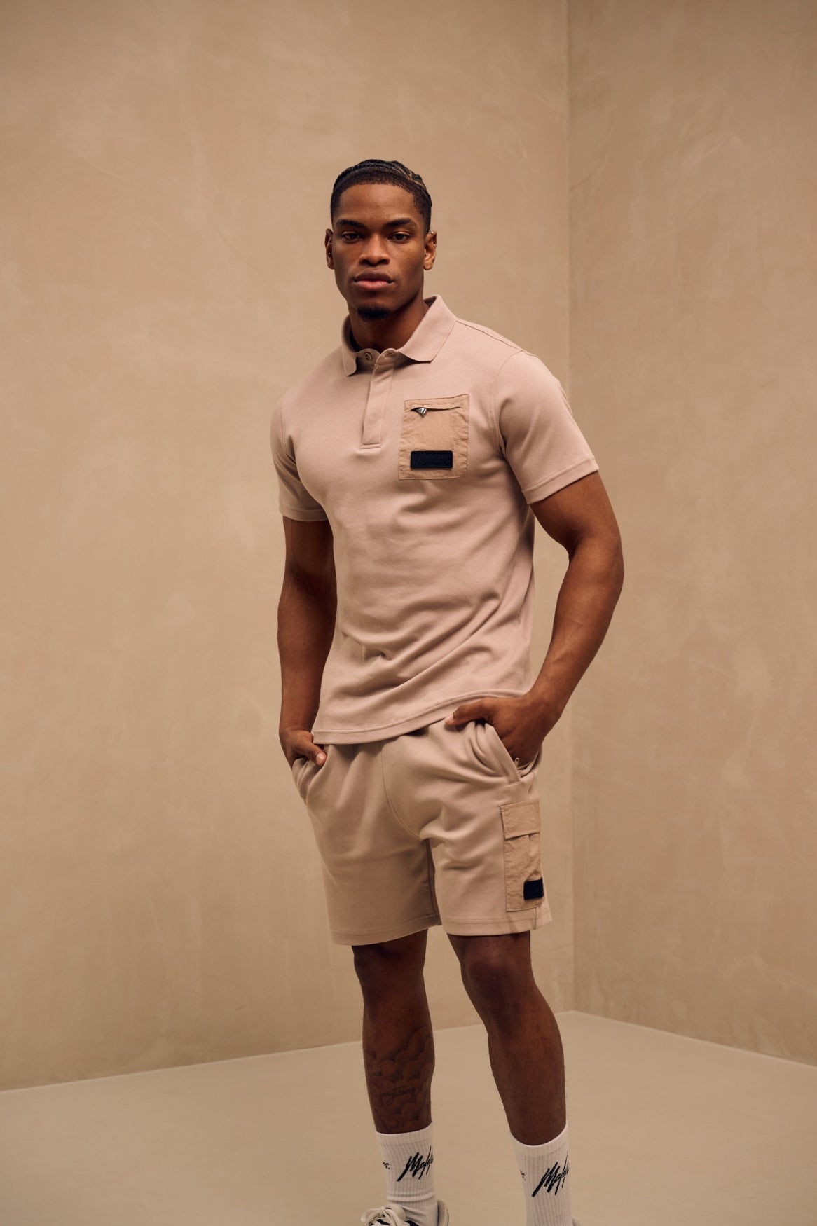 Malelions Men Pocket Polo | Taupe
