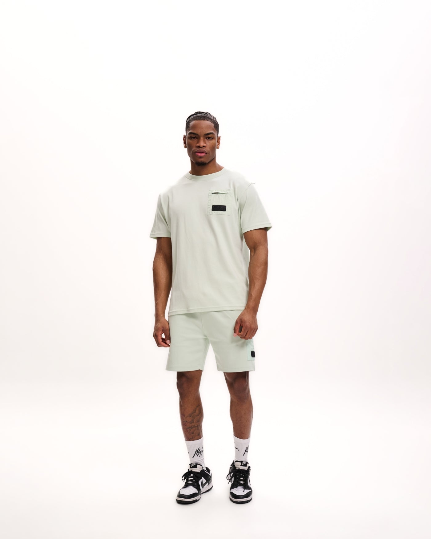 Malelions Men Pocket T-Shirt | Pale Aqua