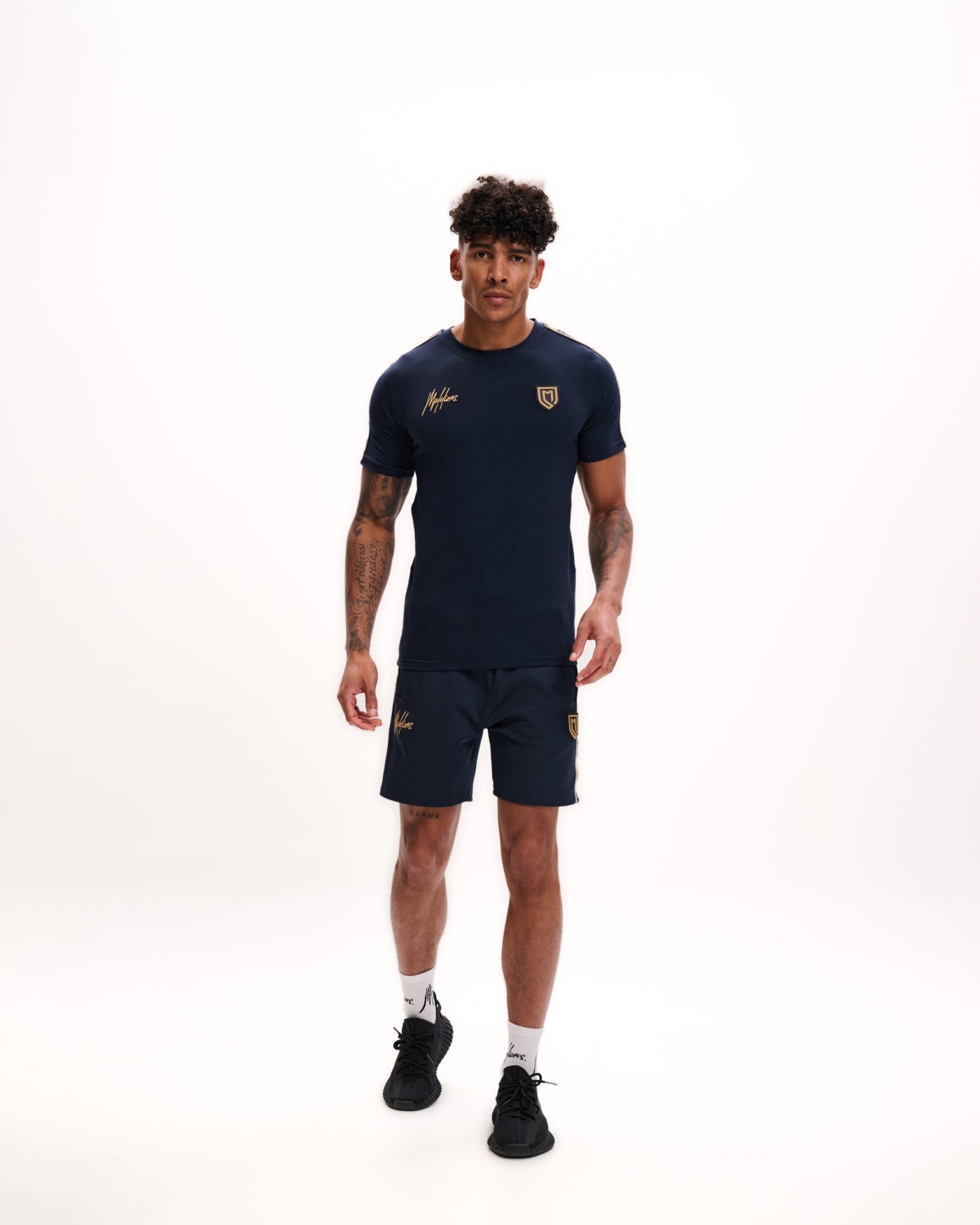 Malelions Sport Warming-Up T-Shirt | Navy/Gold