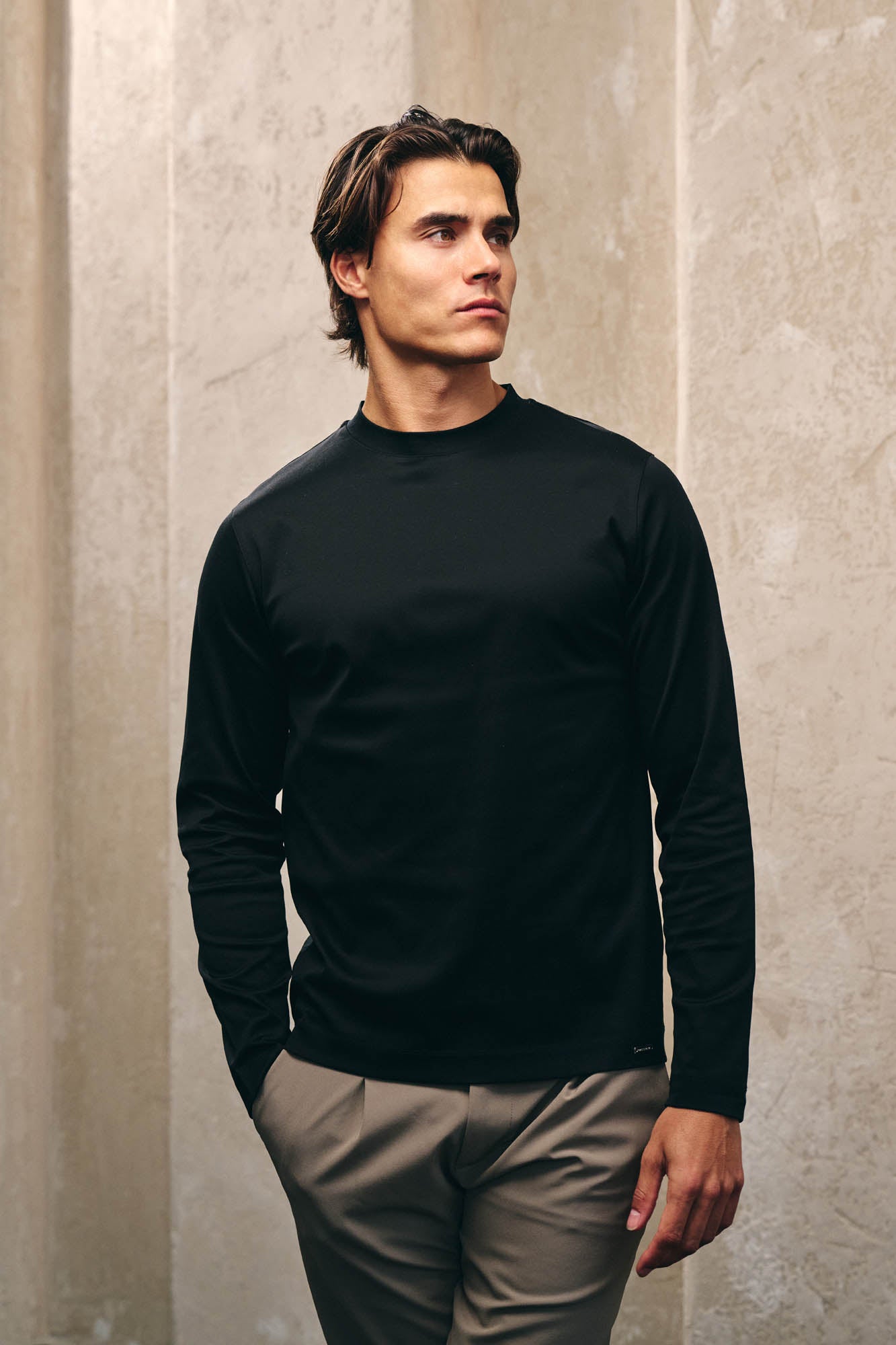 Malelions Premium Mercerized Cotton Longsleeve T-Shirt | Black