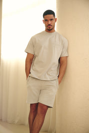 Malelions Men Sprayed Social Club Shorts | Pearl Grey