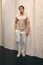 Malelions Premium Mercerized Cotton Polo | Beige