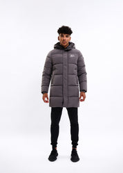 Malelions Sport Ace Mid Length Puffer Jacket | Charcoal