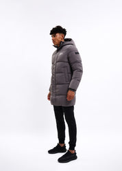 Malelions Sport Ace Mid Length Puffer Jacket | Charcoal