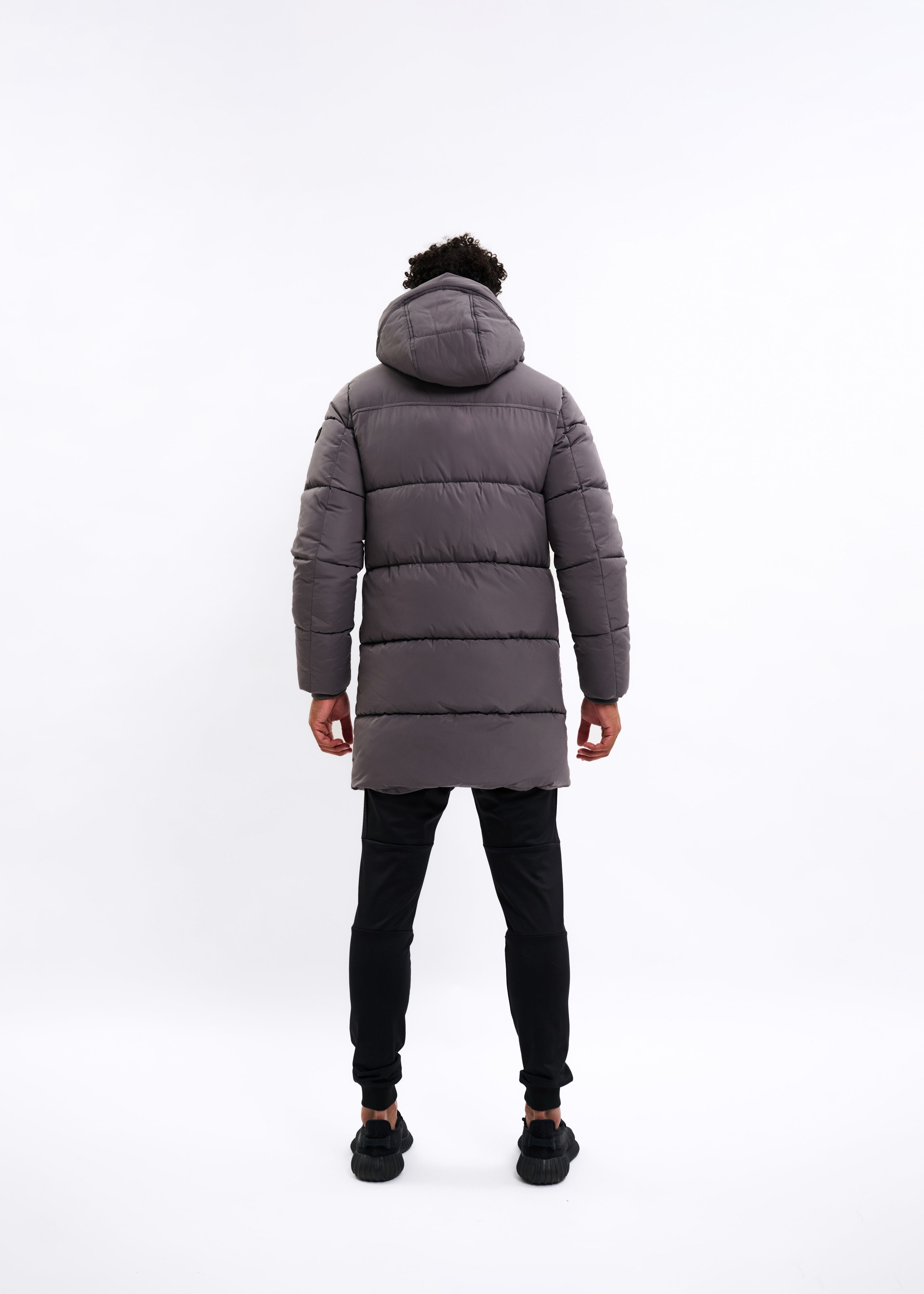 Malelions Sport Ace Mid Length Puffer Jacket | Charcoal