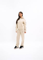 Malelions Women Sherpa Applique Hoodie | Beige
