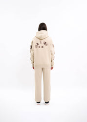 Malelions Women Sherpa Applique Hoodie | Beige