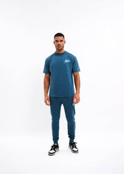 Malelions Men Signature Drip T-Shirt | Blue Slate