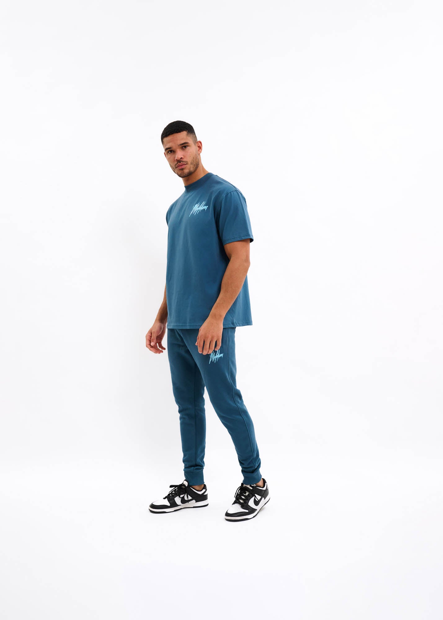 Malelions Men Signature Drip T-Shirt | Blue Slate