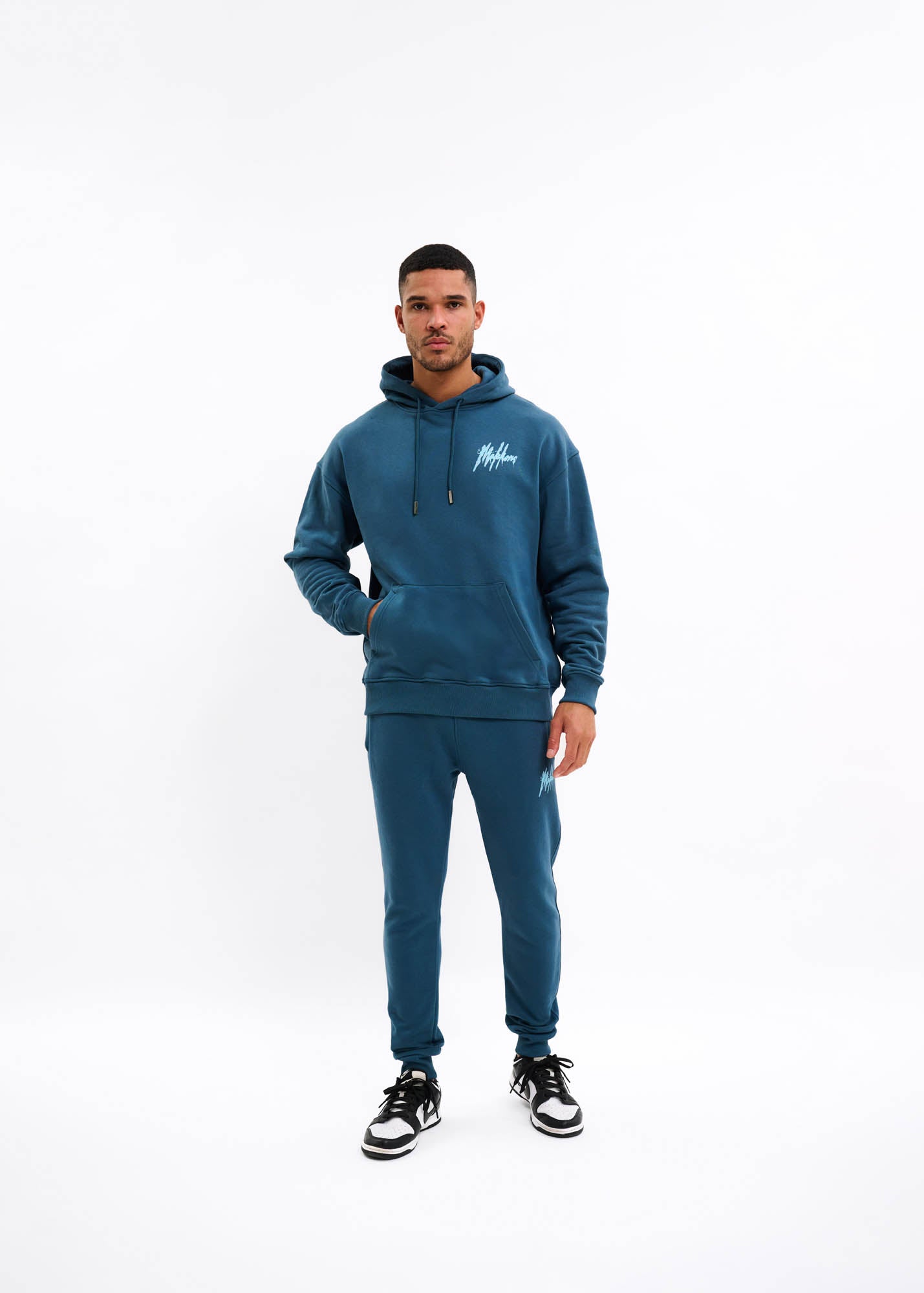 Malelions Men Signature Drip Hoodie | Blue Slate