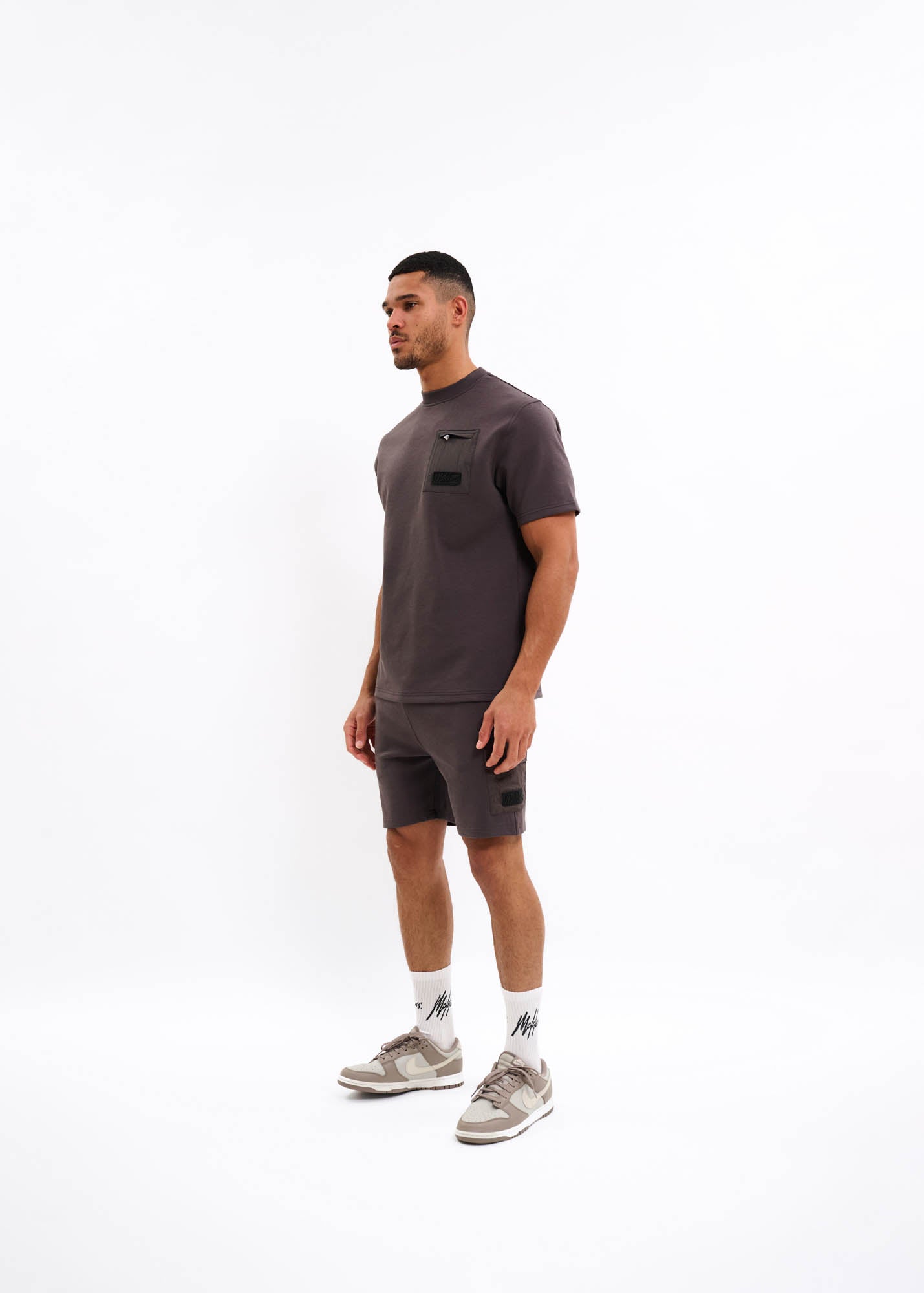 Malelions Men Nylon Pocket Cargo Shorts | Mulch Brown