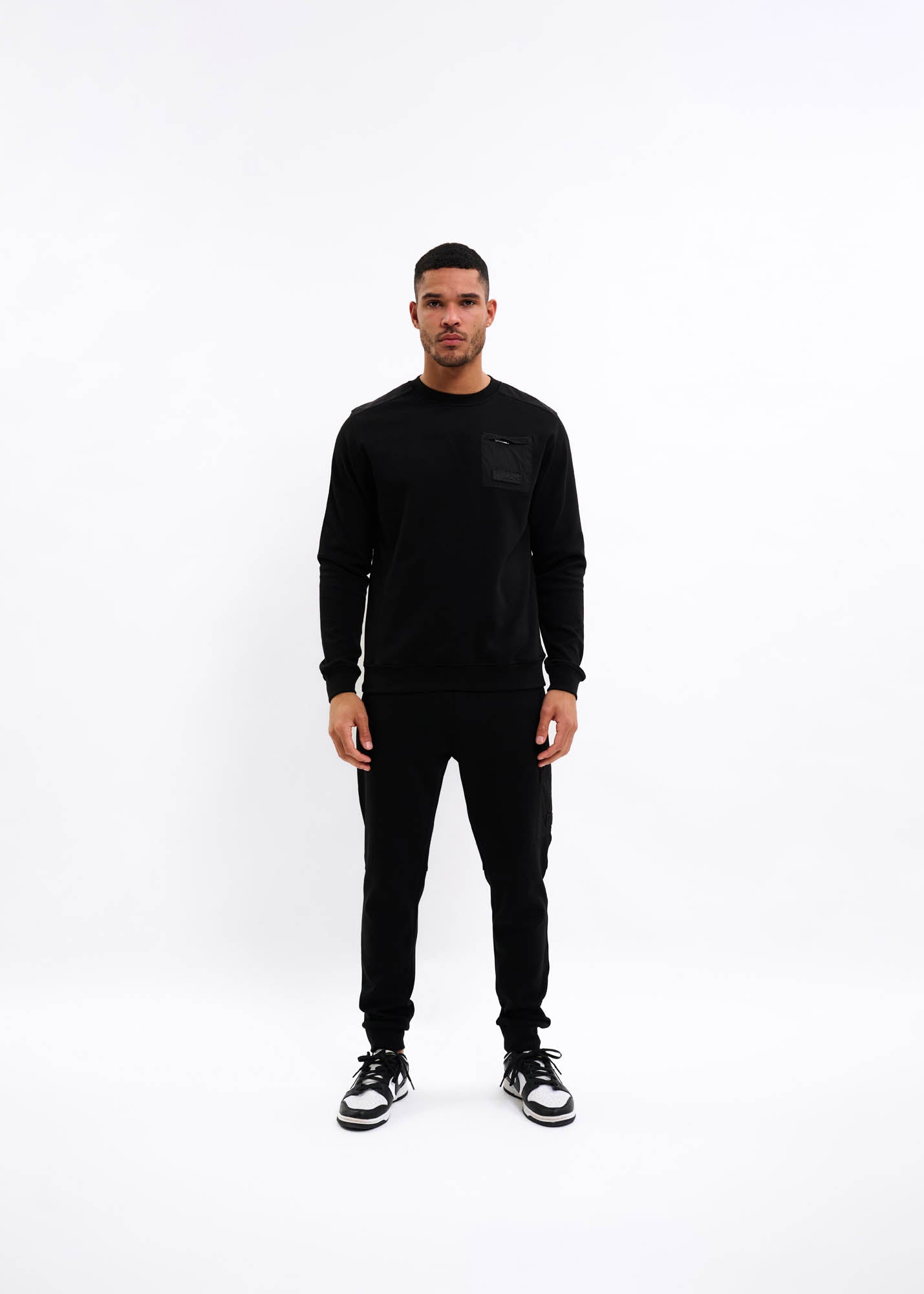Malelions Men Nylon Pocket Sweater | Black