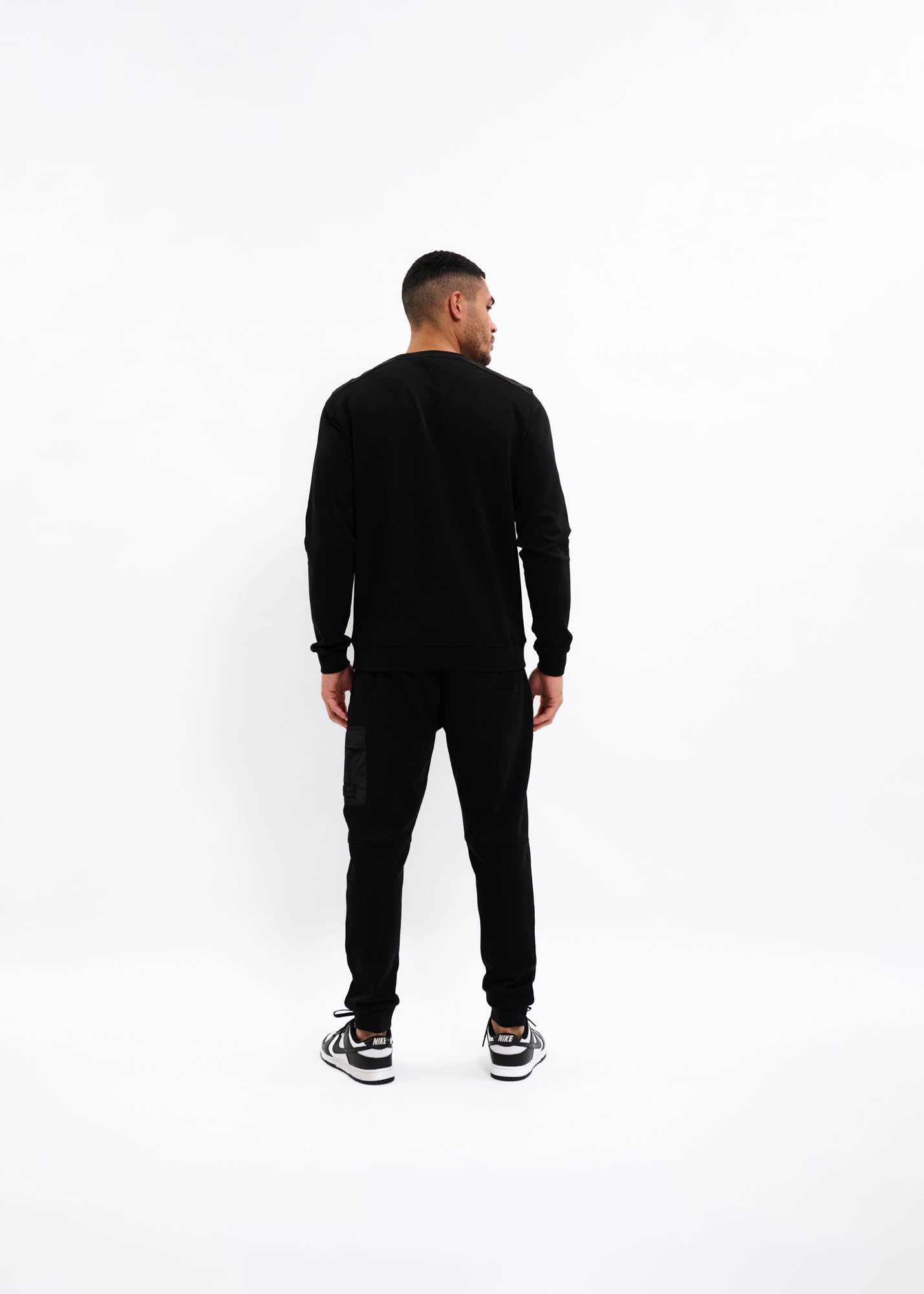 Malelions Men Nylon Pocket Sweater | Black