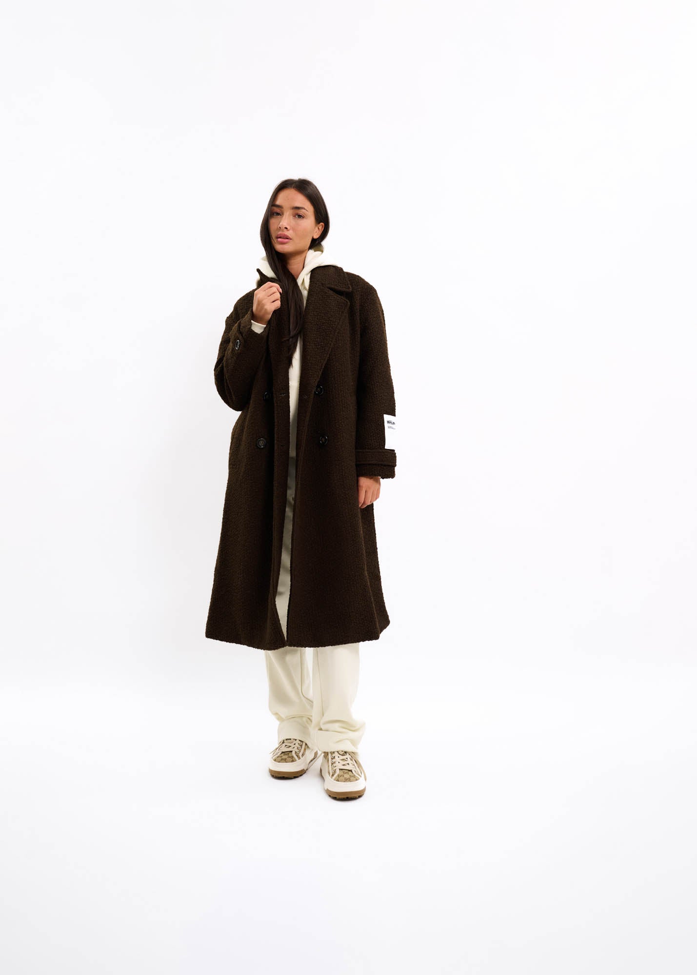 Malelions Women Oversized Label Coat | Brown