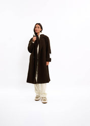 Malelions Women Oversized Label Coat | Brown
