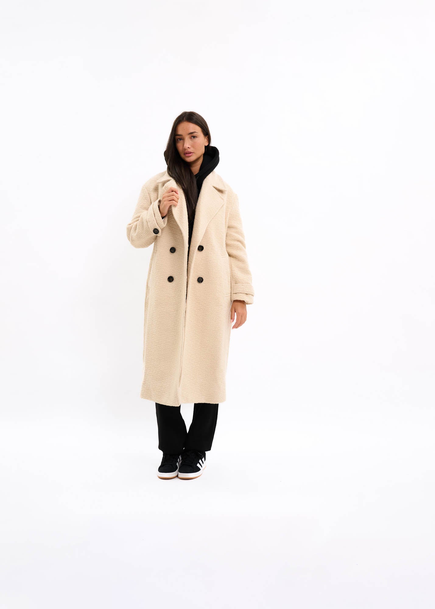 Malelions Women Oversized Label Coat | Beige