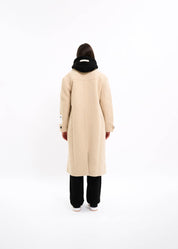 Malelions Women Oversized Label Coat | Beige