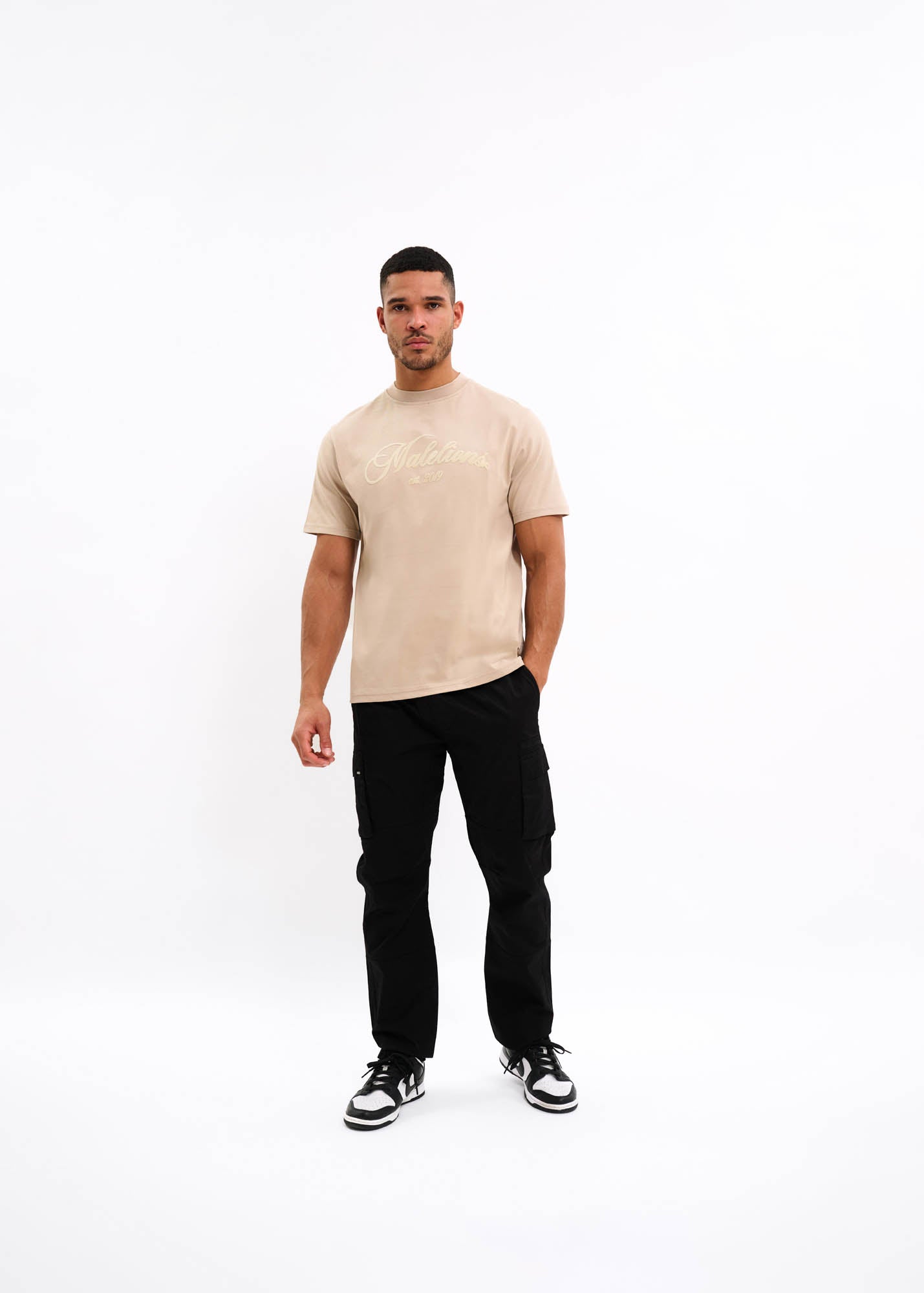 Malelions Men Handwritten T-Shirt | Sand