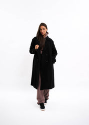 Malelions Women Oversized Label Coat | Black