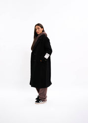 Malelions Women Oversized Label Coat | Black