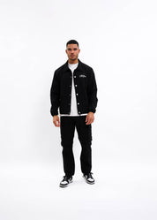 Malelions Men Handwritten Coach Jacket | Black