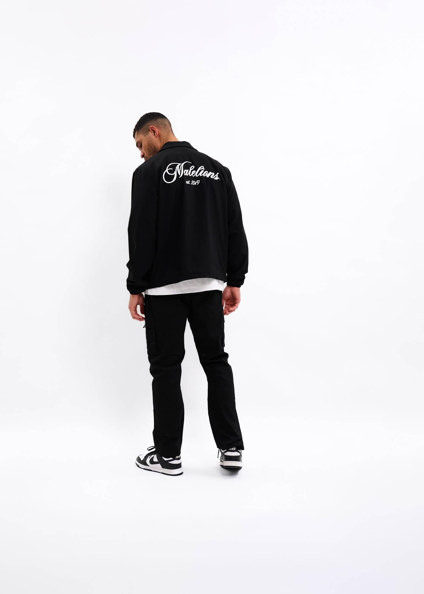 Malelions Men Handwritten Coach Jacket | Black