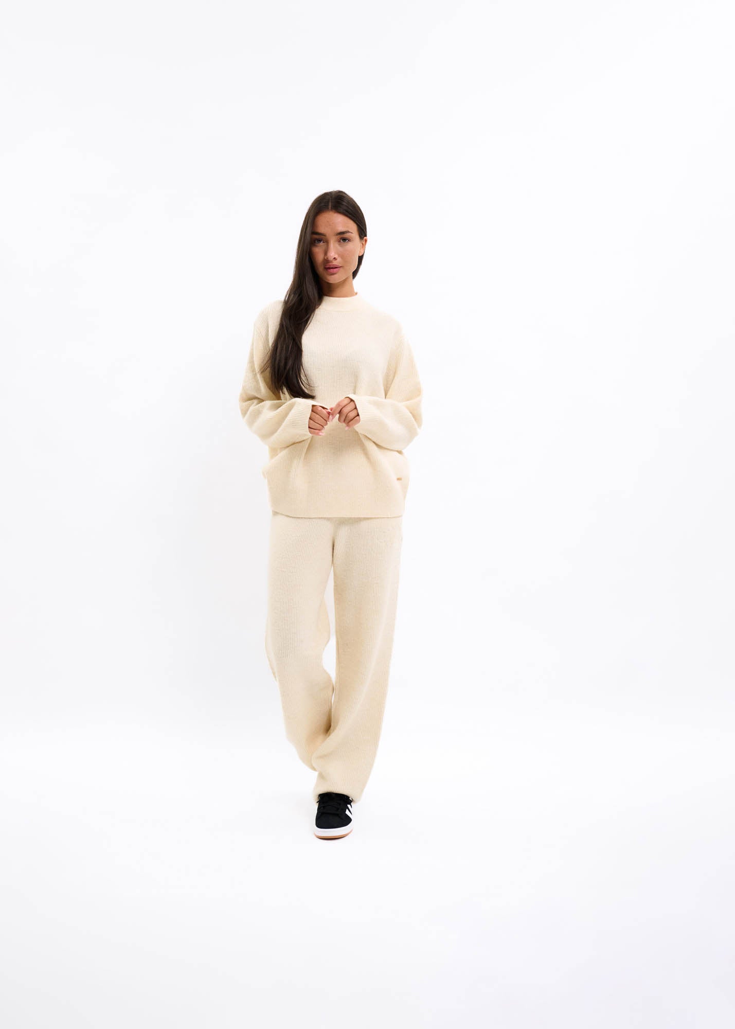 Malelions Women Oversized Knit Sweater | Beige