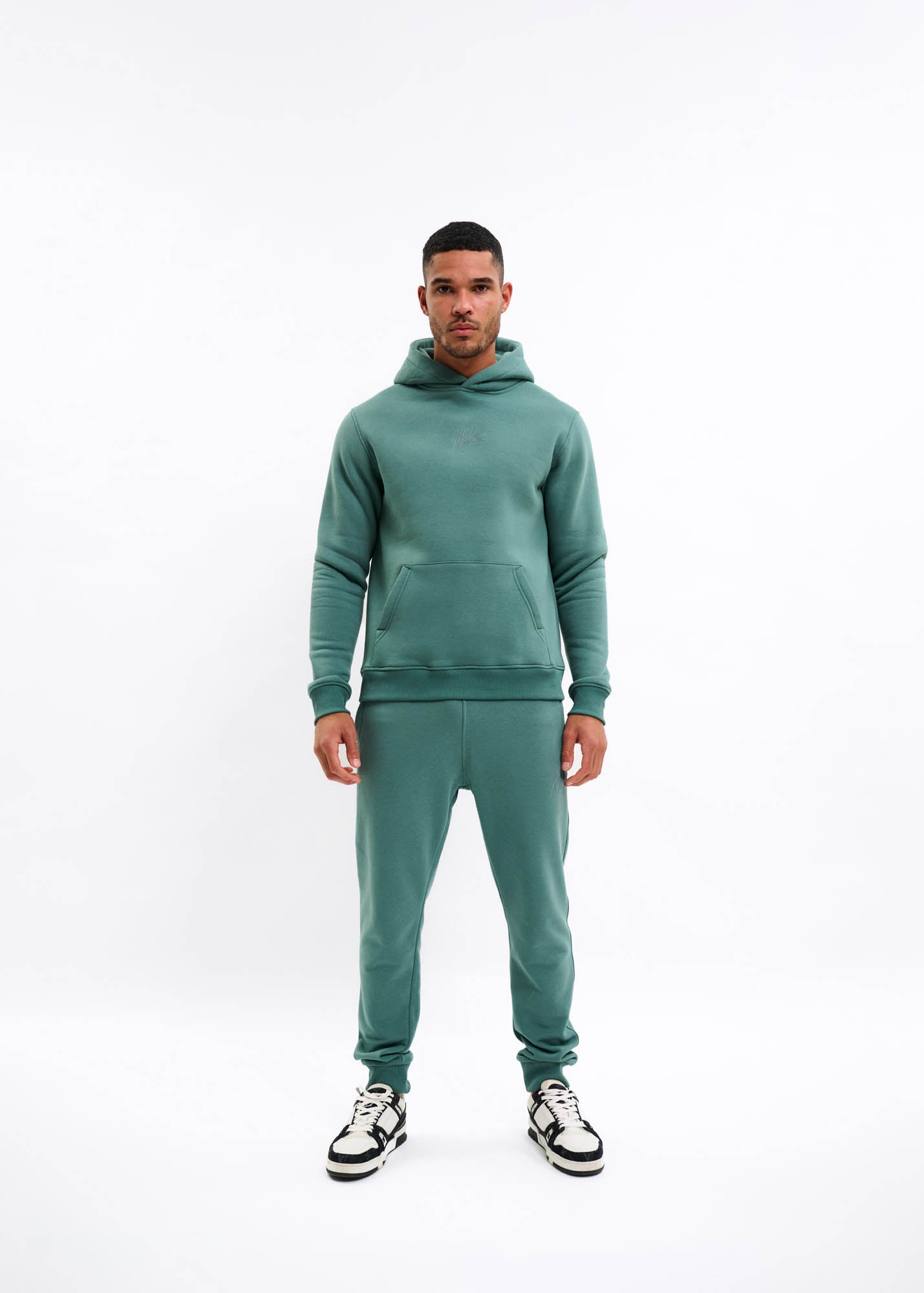 Malelions Men Striped Signature Hoodie | Green