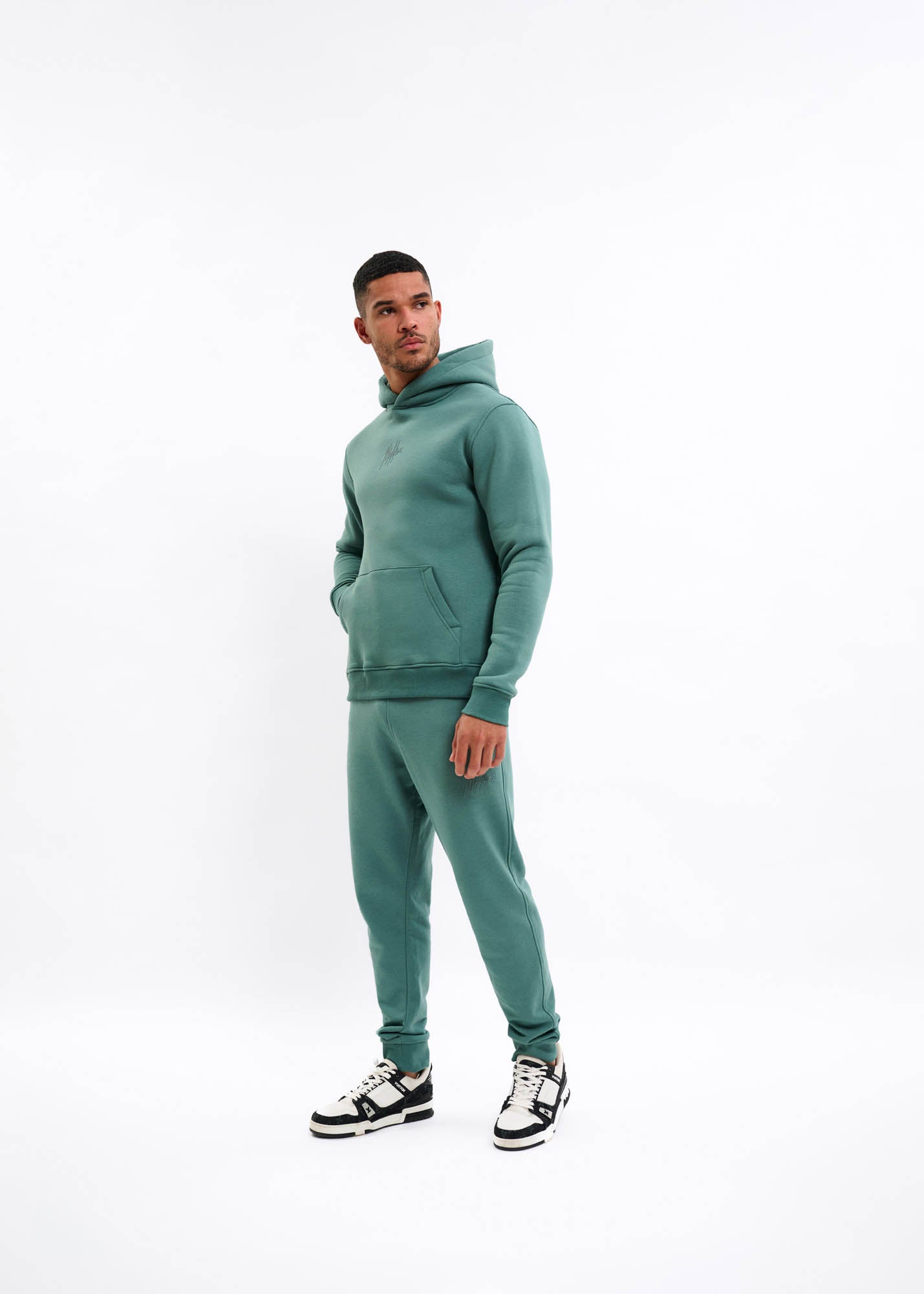 Malelions Men Striped Signature Hoodie | Green