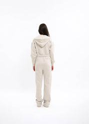 Malelions Women Cropped Zip Hoodie | Grey Melange