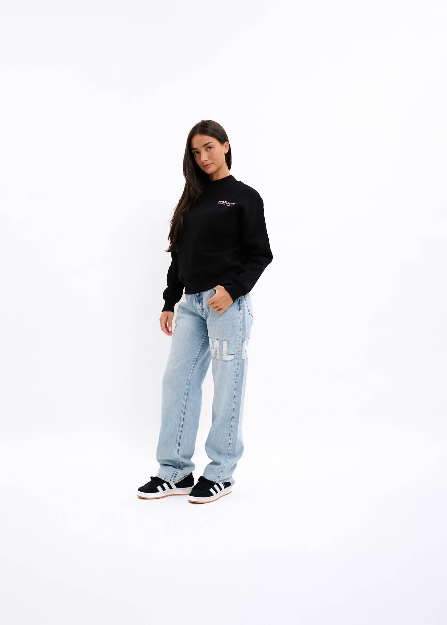 Malelions Women Rhinestone Sweater | Black