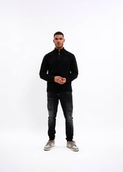 Malelions Men Fleece Half Zip Sweater | Black