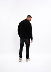 Malelions Men Fleece Half Zip Sweater | Black