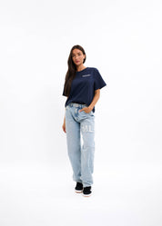 Malelions Women Rhinestone T-Shirt | Midnight Blue